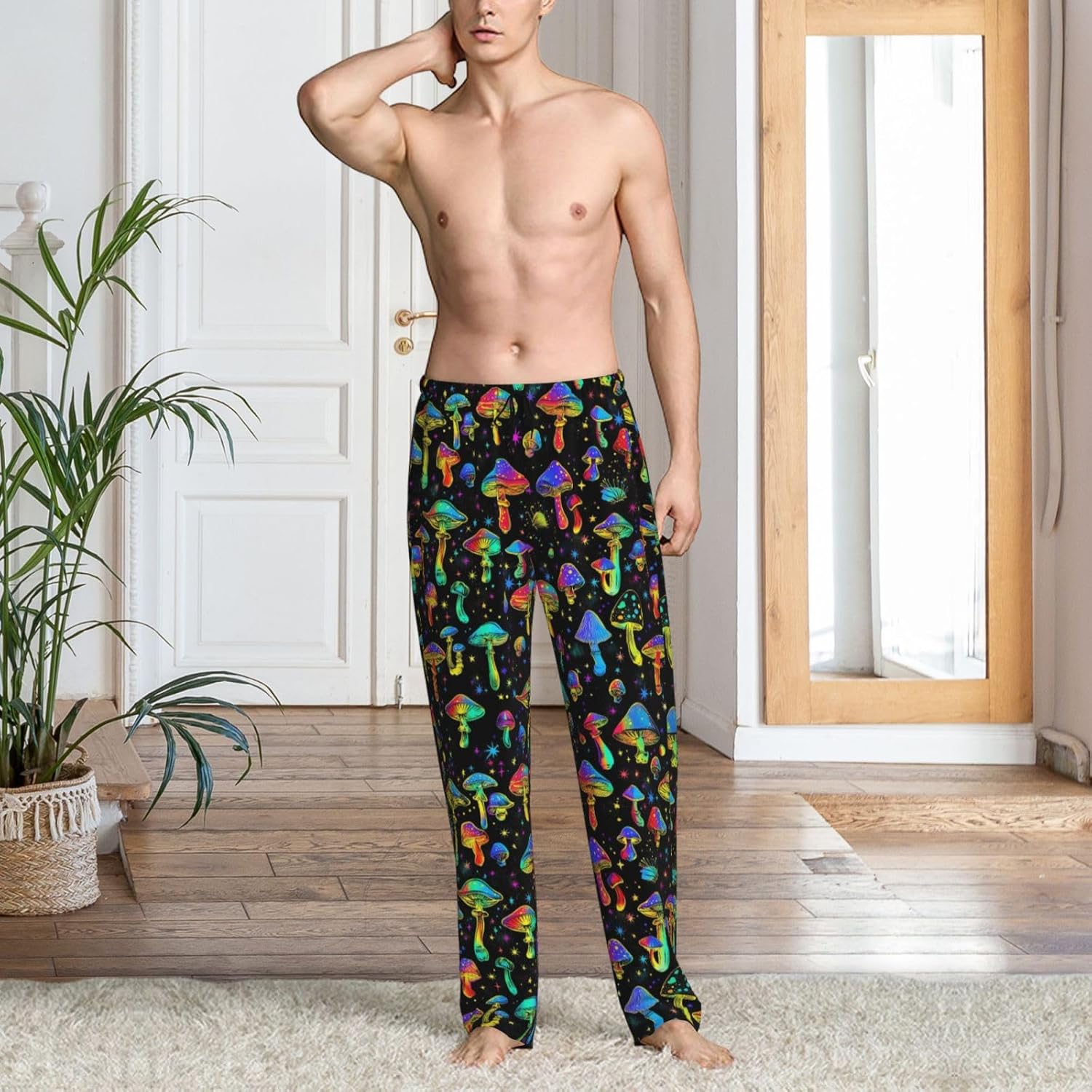 Mens Pajama Pants Sleep Lounge Bottoms Soft Comfy Pj Pant Sleepwear with Pockets - Image 3