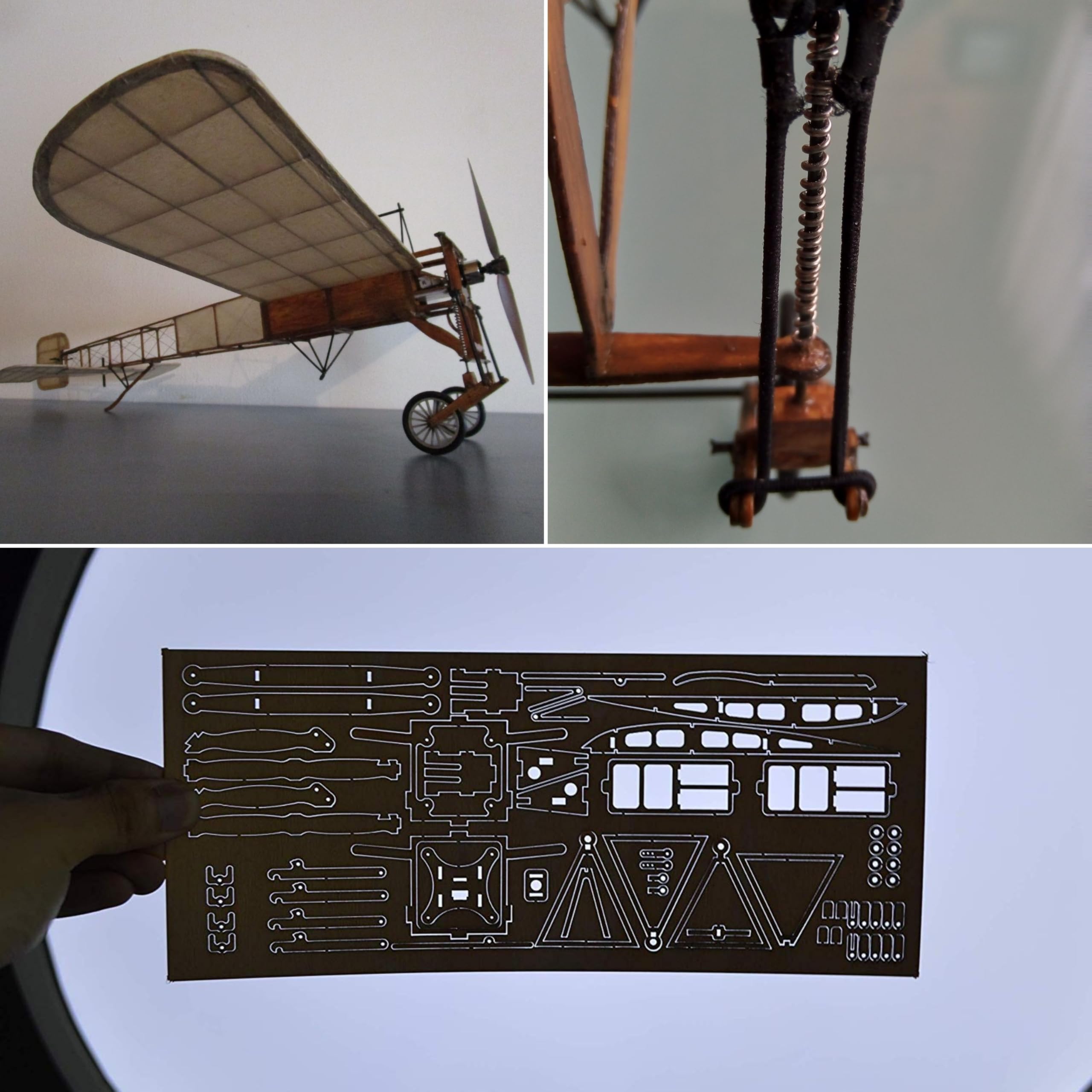 Blériot XI Slow Flyer Modellflugzeug Kit, Maßstab 1:20, 420 mm Spannweite, RC Flugzeugmodell Baukasten, Modell Flugzeug zum selbst Bauen, gelaserte Balsa Holz Bauteile, 420 x 370 x 130 mm, 30 g RTF