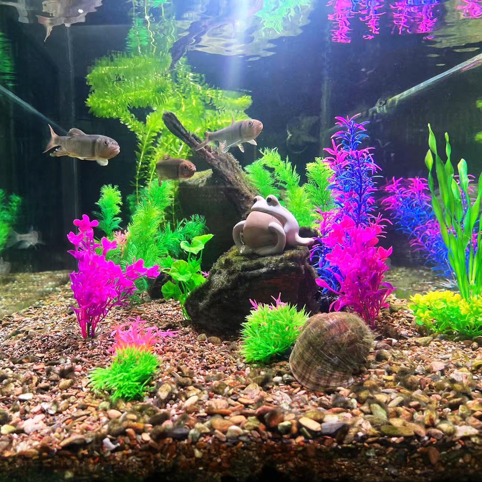 YFLeomry 20 Stück Aquarium Pflanzen Künstlich,Wasserpflanzen Künstlich,Plastikpflanzen Teichpflanzen Künstlich,Künstliche Wasserpflanzen für Fischbecken und Schildkrötenaquarien Haustier