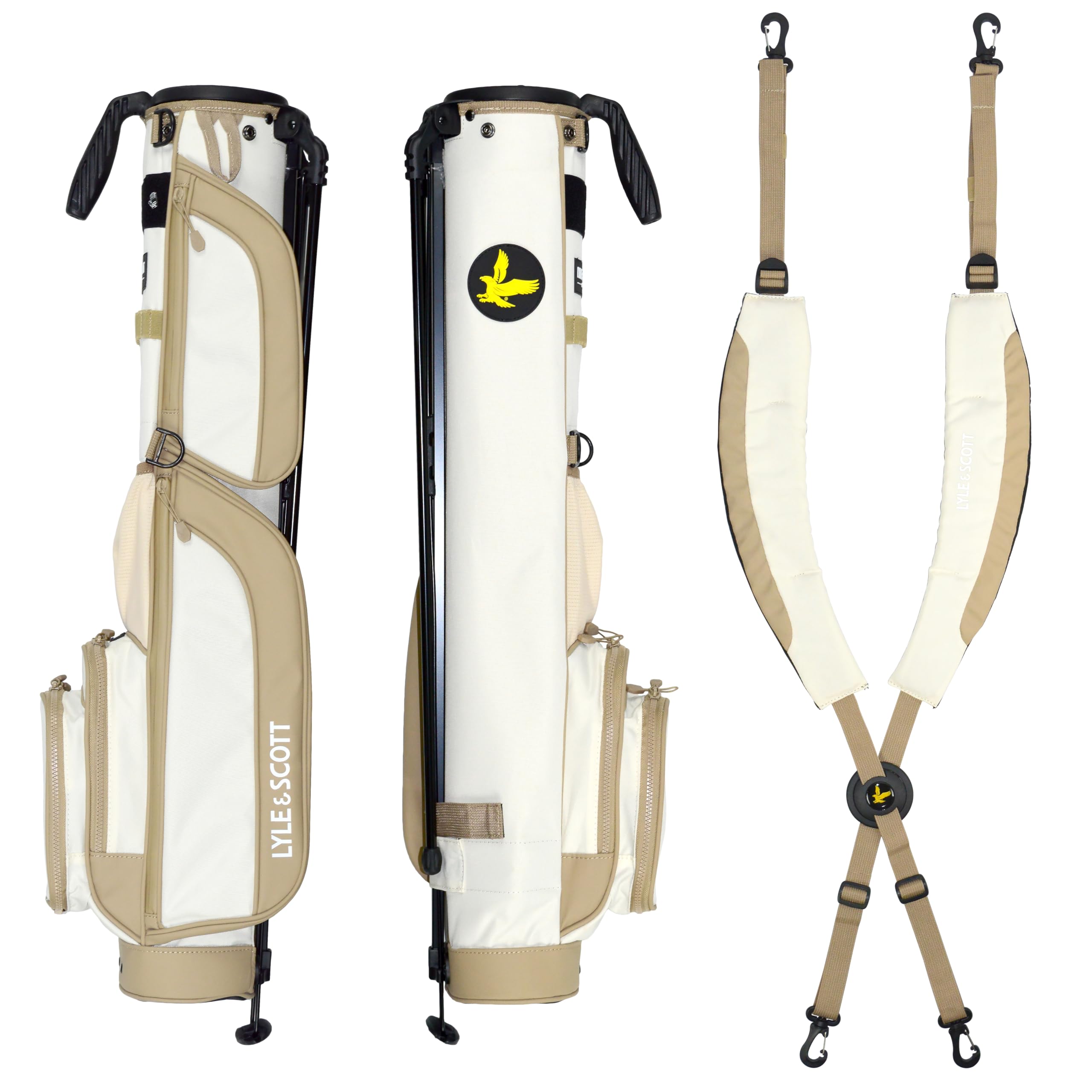 Lyle and Scott Gleneagle Golf Bag - Lightweight Golf Bags for Men with 3 Way Full Length Divider, Insulated Cool Pocket, Durable Handle, Retractable Stand, Padded Strap - Golf Stand Bag