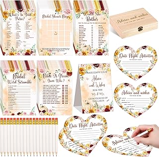Estune 322 Pcs Bridal Shower Games Set for 50 Guests Includes Bingo, Scr...