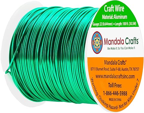 Vista 437 de Mandala Crafts Alambre de aluminio anodizado de calibre 8 para hacer joyas, alambre neutro flexible de color de 128 pies, flexible y flexible