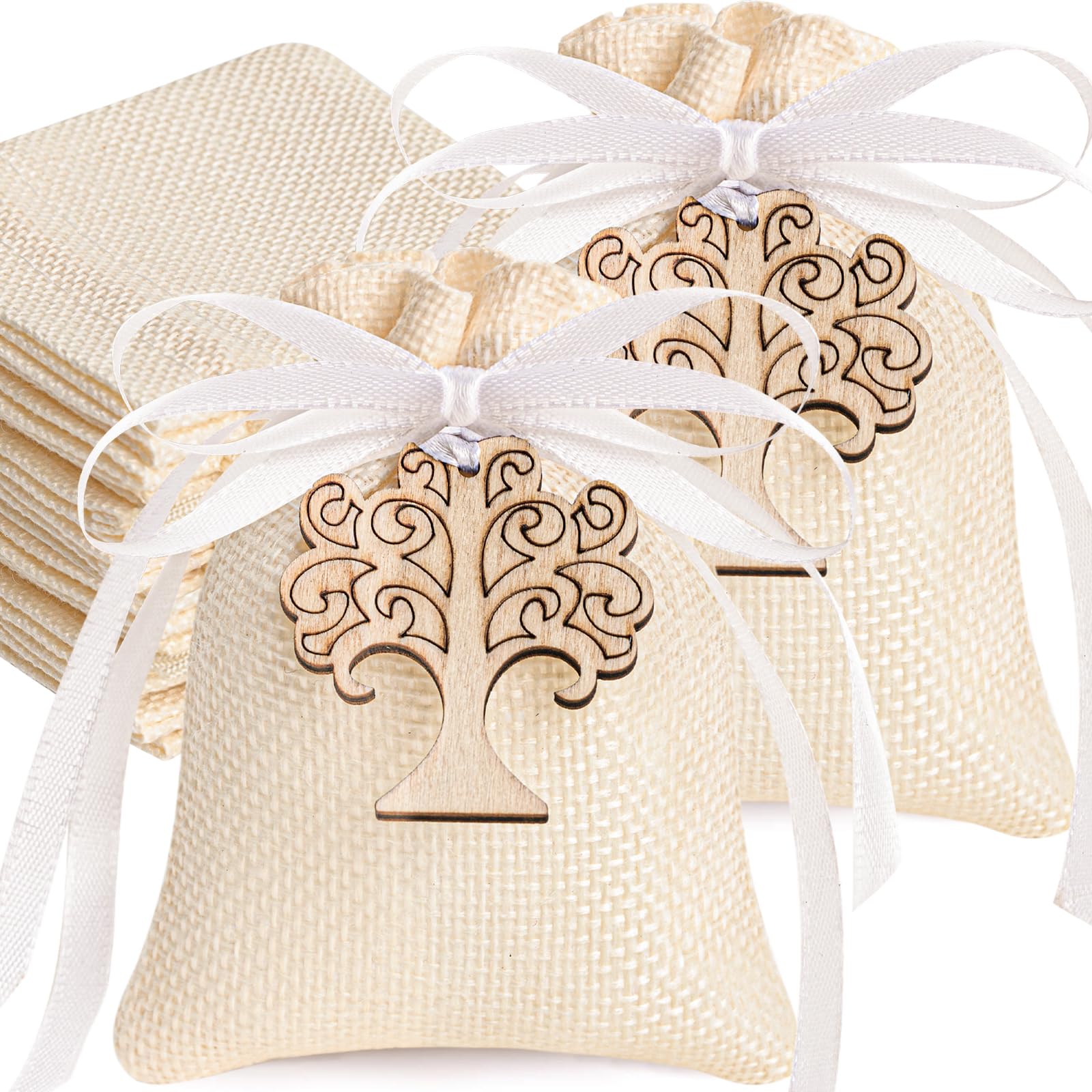 30 Sacchetti Confetti Comunione - Bomboniere 10x8 Cm In Iuta Con Ciondolo Santo Graal - Foto 12