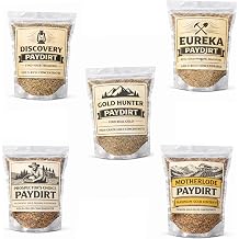 5-Pack Gold Paydirt Bundle Ultra-Rich Concentrated Panning Dirt with Gold Flakes, Gold Bar & Possible Gemstones | Treasure Bag for at-Home Gold Panning & DIY Fun