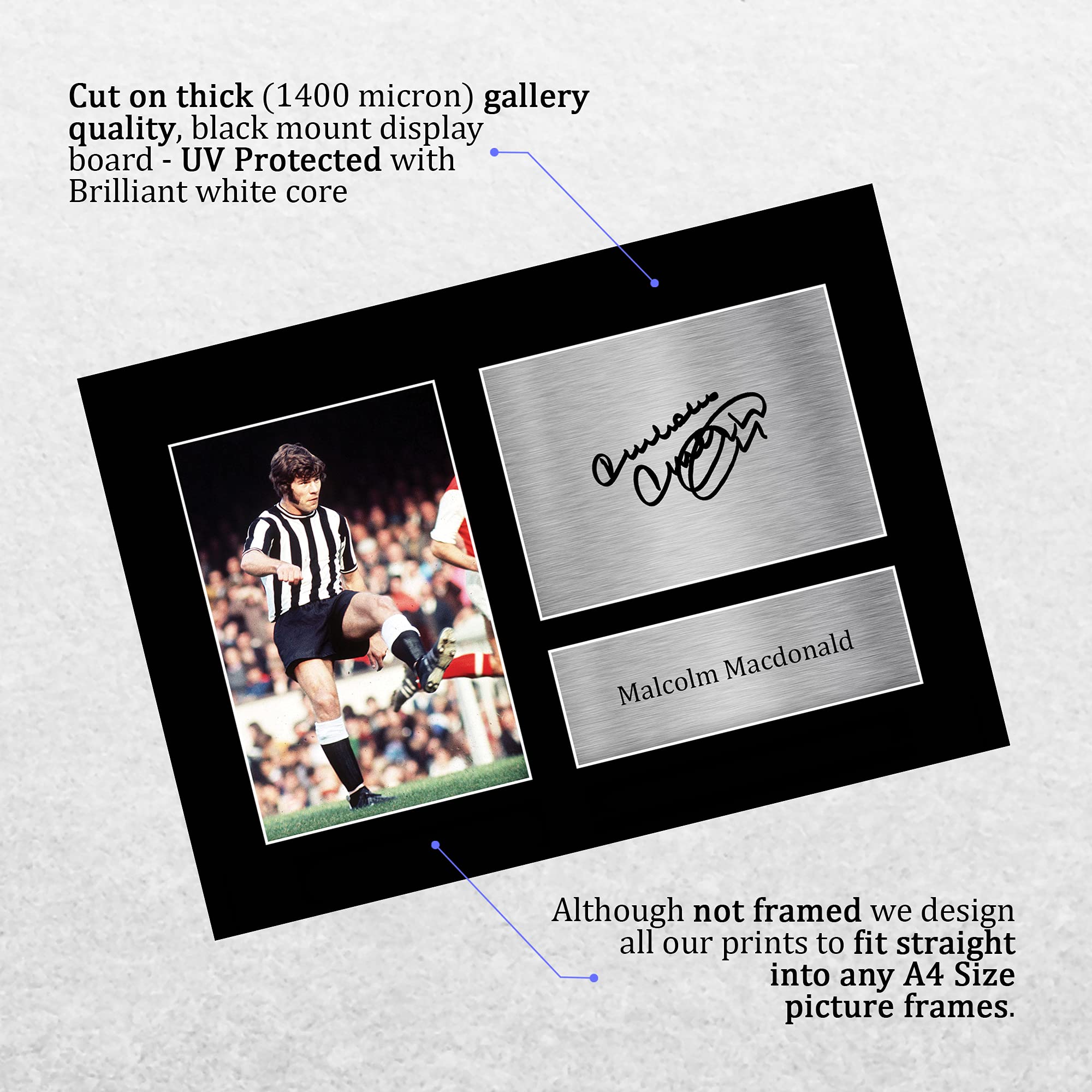 HWC Trading A4 Malcolm Macdonald Magpies Gifts Printed Signed Autograph Picture for Football Fans and Supporters - Image 3