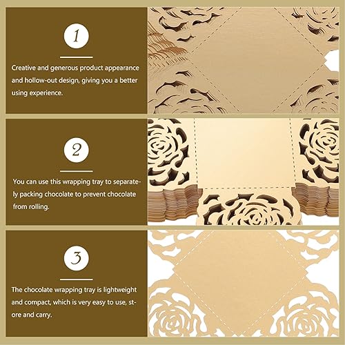 Miniatura 6 de NUOBESTY Papel de regalo blanco, 100 unidades de envoltorios de chocolate, tazas de dulces, tazas para hornear, envoltorios de trufas de boda, papel