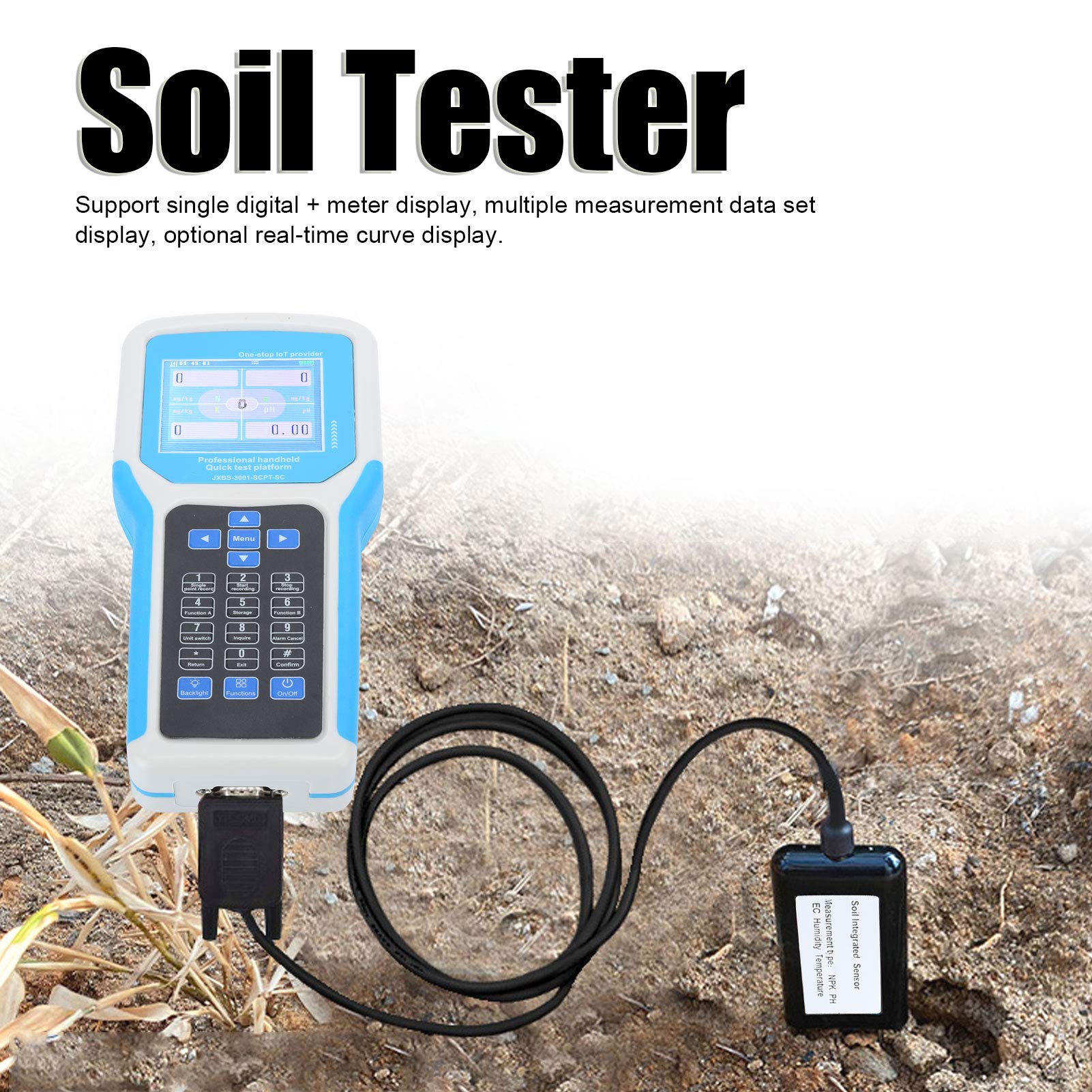 Soil Tester, 7in1 Soil pH Meter Kit with Moisture, Temperature