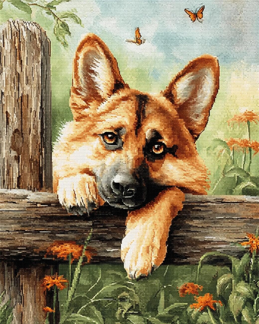 Rkflgew B Diy Embroidery Eads Set Fantasy Dog 30X40cm