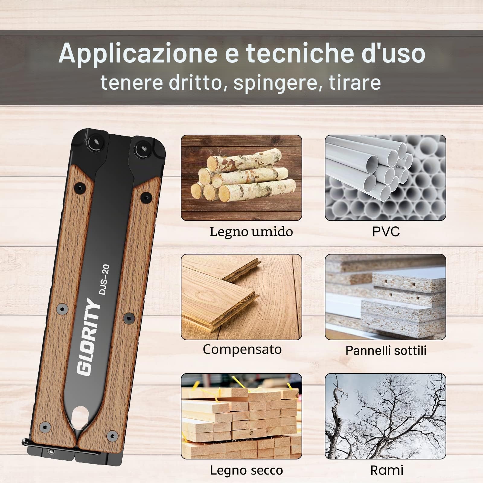 Sega Giapponese GLORITY 140mm con Doppi Bordi di 13/14 TPI, Lama SK5, Tre Lati Disegno Denti di Rettifica, Sega Pieghevole per Lavorazione del Legno e Fai da Te