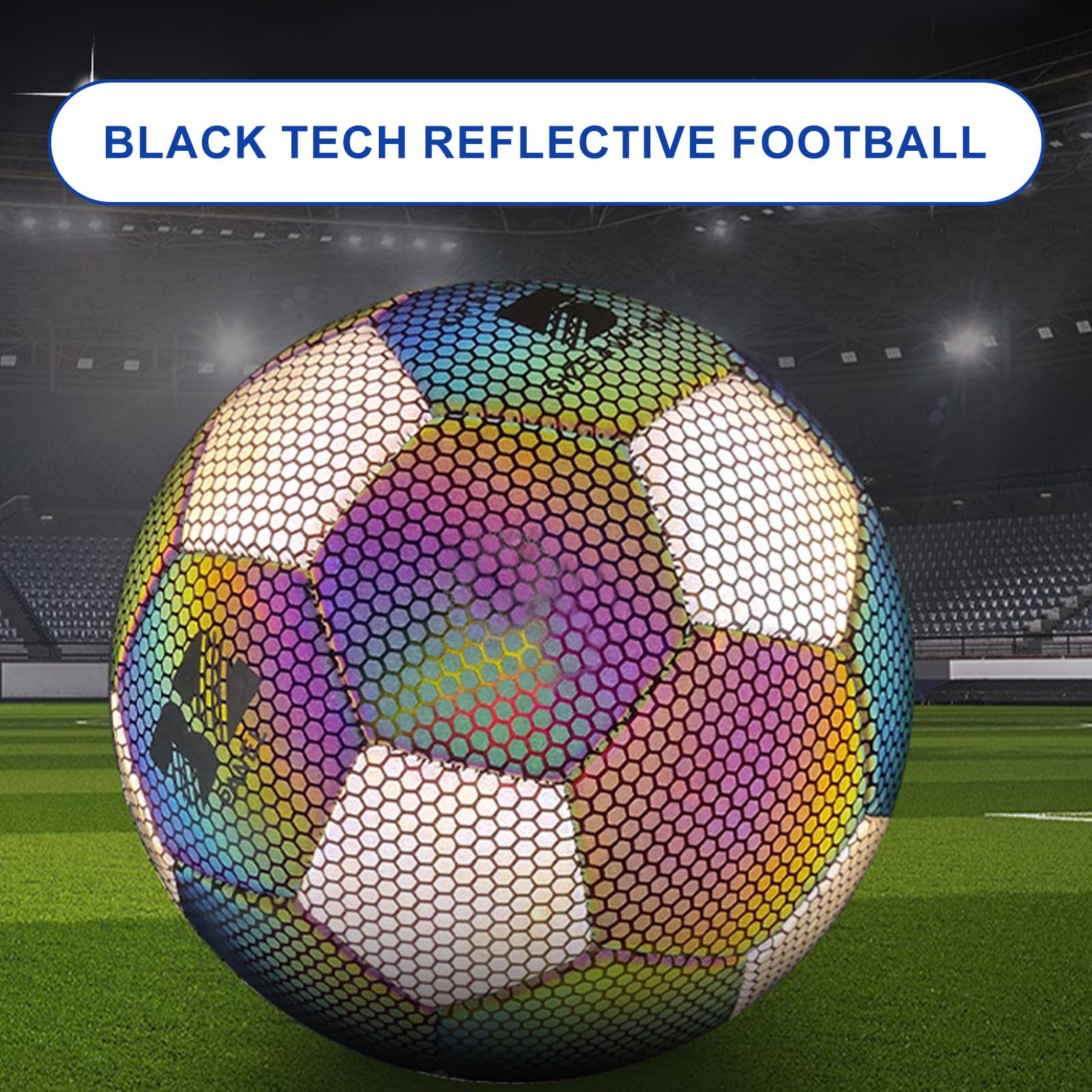 Balones de fútbol reflexivo de brillo nocturno para interior y exterior para el tren de equipo al aire libre