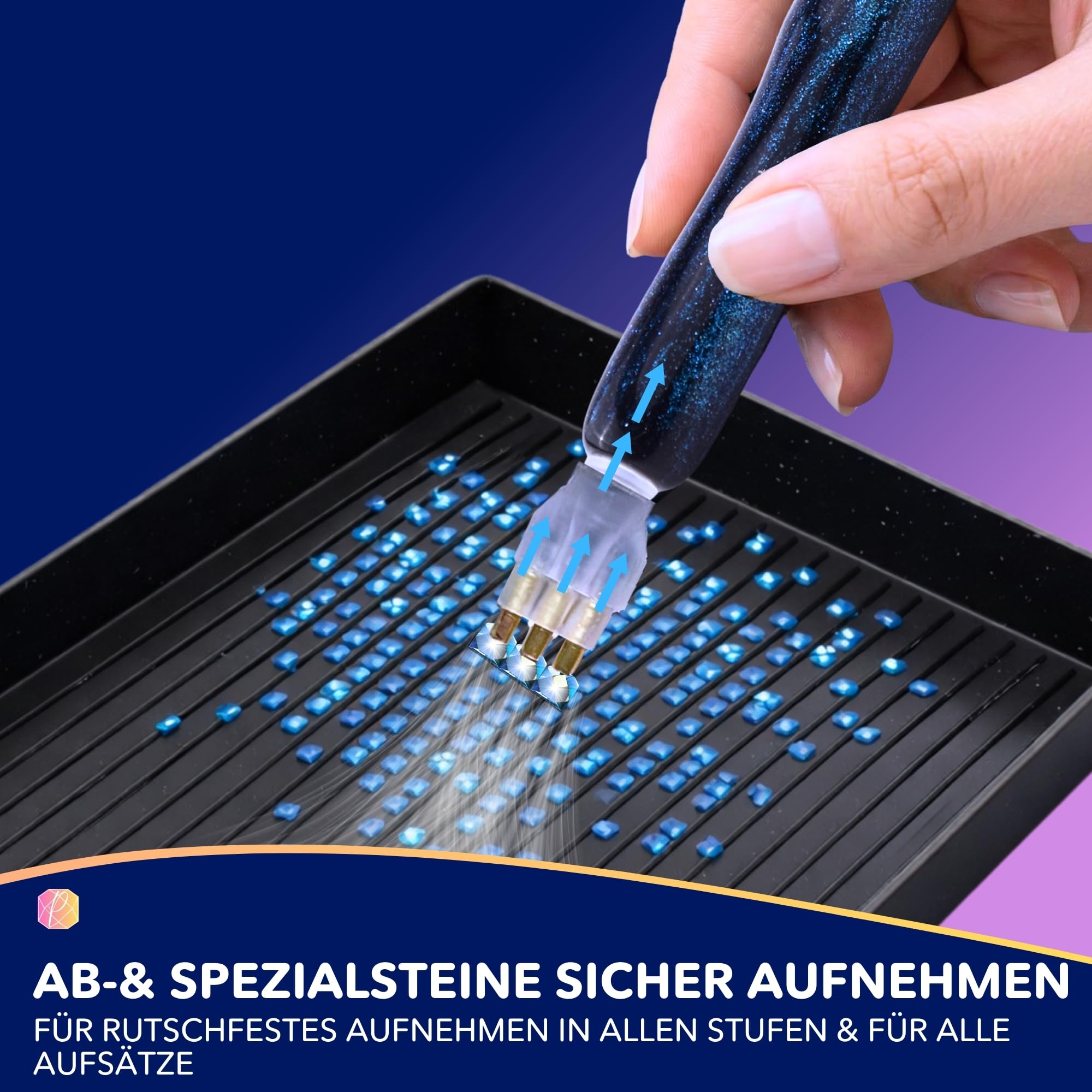 Picmondoo E-Painter 2.0 Black Edition Elektrischer Diamond Painting Stift 5 Leistungsstufen Display kabelloser Akku 11-teiliges Set