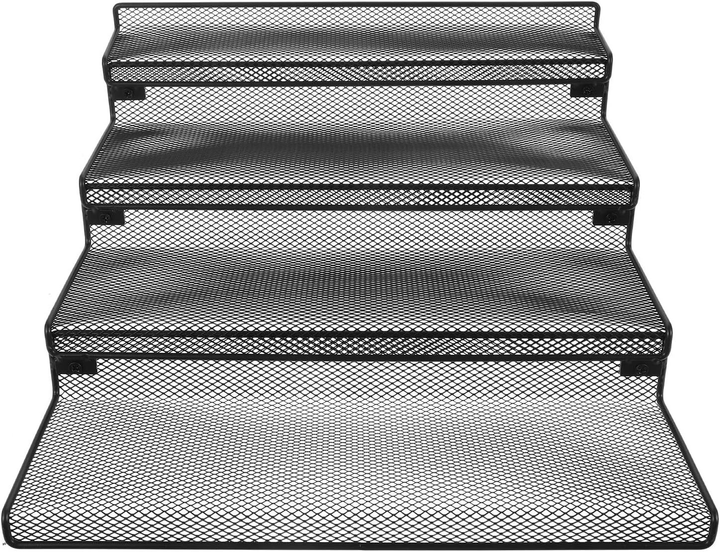 Luxshiny Spice Drawer Organizer Insert Metal Spice Rack for Drawer Black Mesh Multifunctional Seasoning Holder for Kitchen Cabinet and Pantry