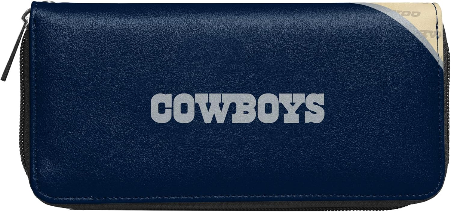 Littlearth Dallas Cowboys Curve Zip Organizer Wallet NFL, Team Color, 4â€ H x 8" W x 1â€ D (300902-COWB) : Sports & Outdoors