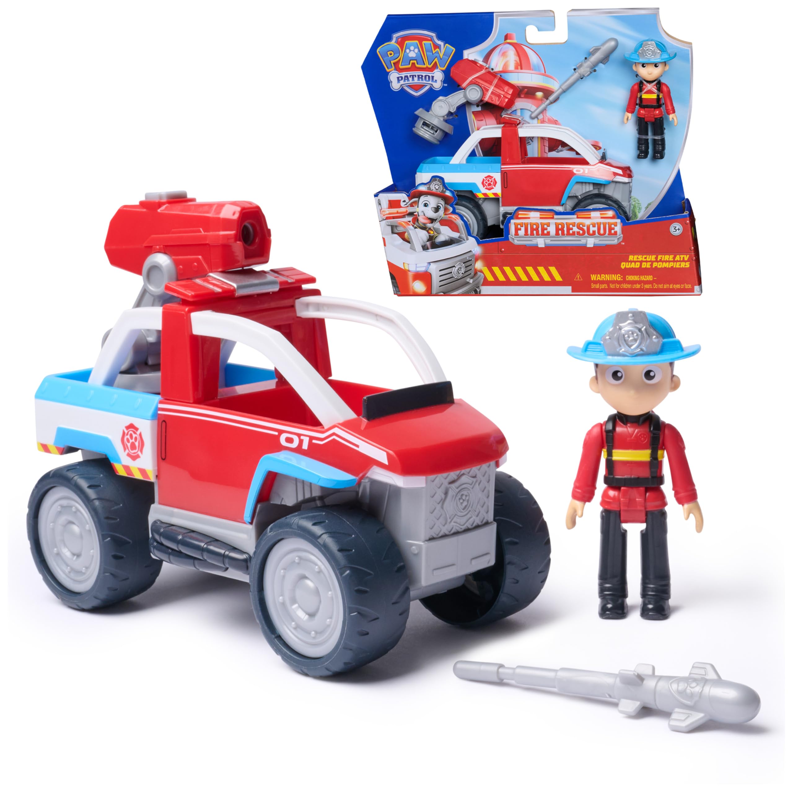 PAW PATROL Fire Rescue - Ryders Rettungsfahrzeug mit Drohnen-Abwerfer und Ryder Figur, Spielzeug für Kinder ab 3 Jahren
