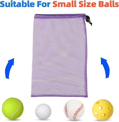 Miniatura 2 de GSE Games & Sports Expert Bolsa de malla morada con cordón de 18 x 12 pulgadas para béisbol, softball, tenis, pelota de pickleball, pelota de golf.