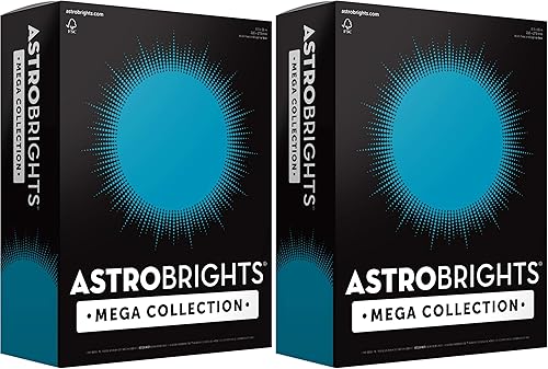 Astrobrights Mega Collection, papel de colores, ultra azul, 625 hojas, 24 lb/89 gsm, 8.5 x 11 pulgadas, más hojas (91690) (paquete de 2)