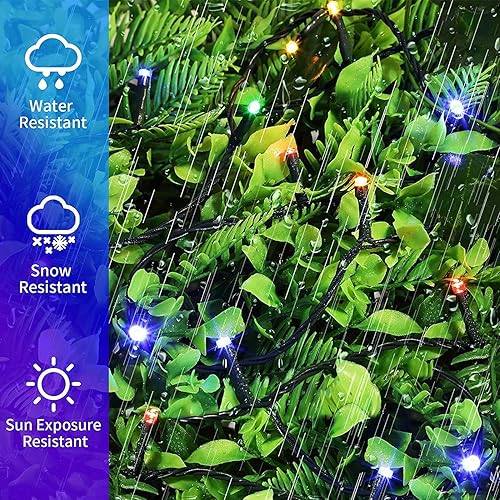 Miniatura 4 de Tira de luces de Navidad para exteriores, impermeables, LED, con certificación UL, 8 modos de iluminación con enchufe de extremo a extremo, luz para