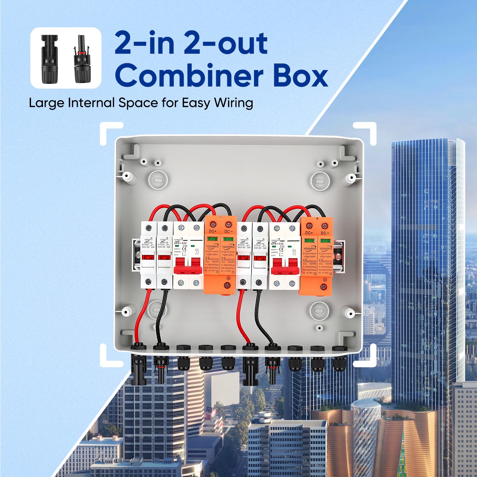 Quadro combinato solare, Protezione PV DC 32A 500V, interruttore IP65, con protezione multistrato, Gestione energetica efficiente