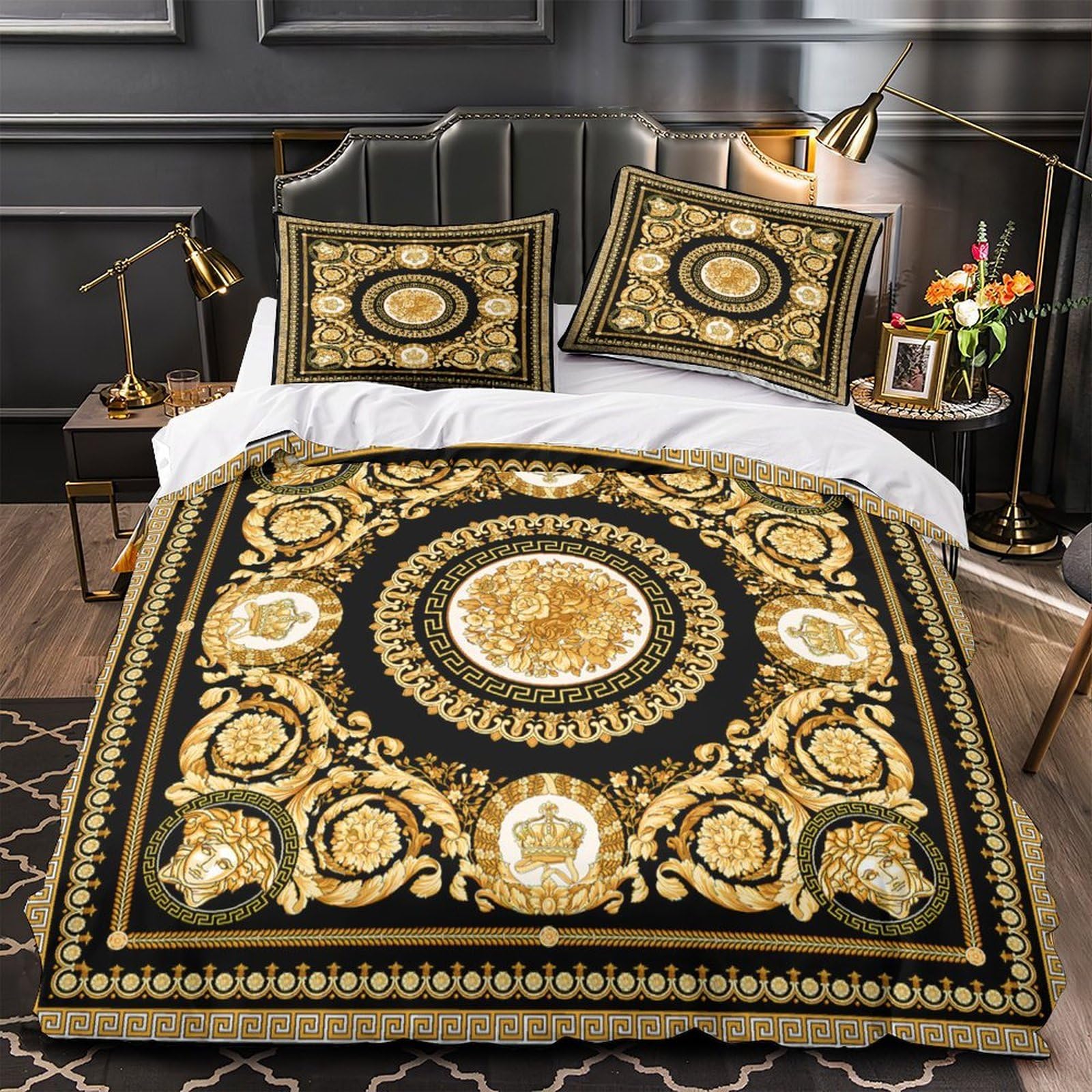 Housse de couette orque microfibre 3D ultra douce pour lit 260x220