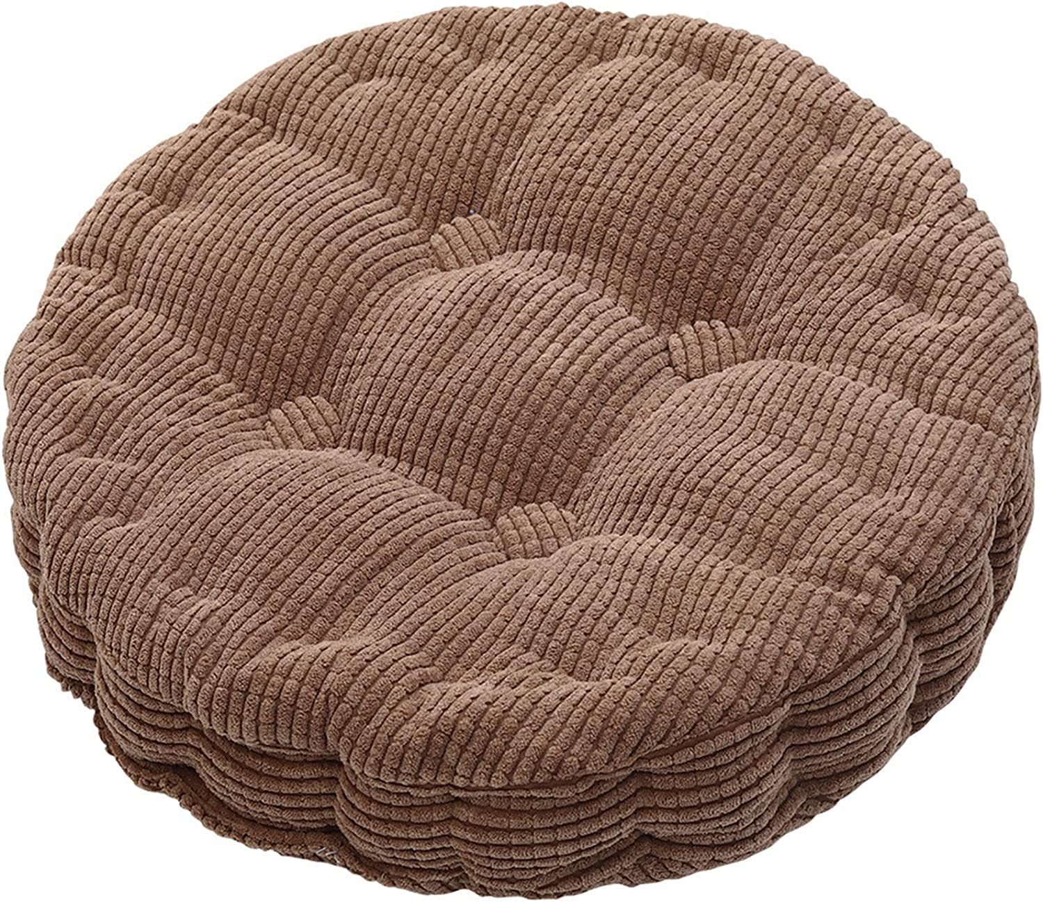 SVFOEBJM Set of 4 Round Cushions, 38x38x7cm, Soft & Stylish Seat Pads for Dining, Office, Garden, Kitchen - Comfortable Indoor/Outdoor Use, 7cm Thick, Brown Color