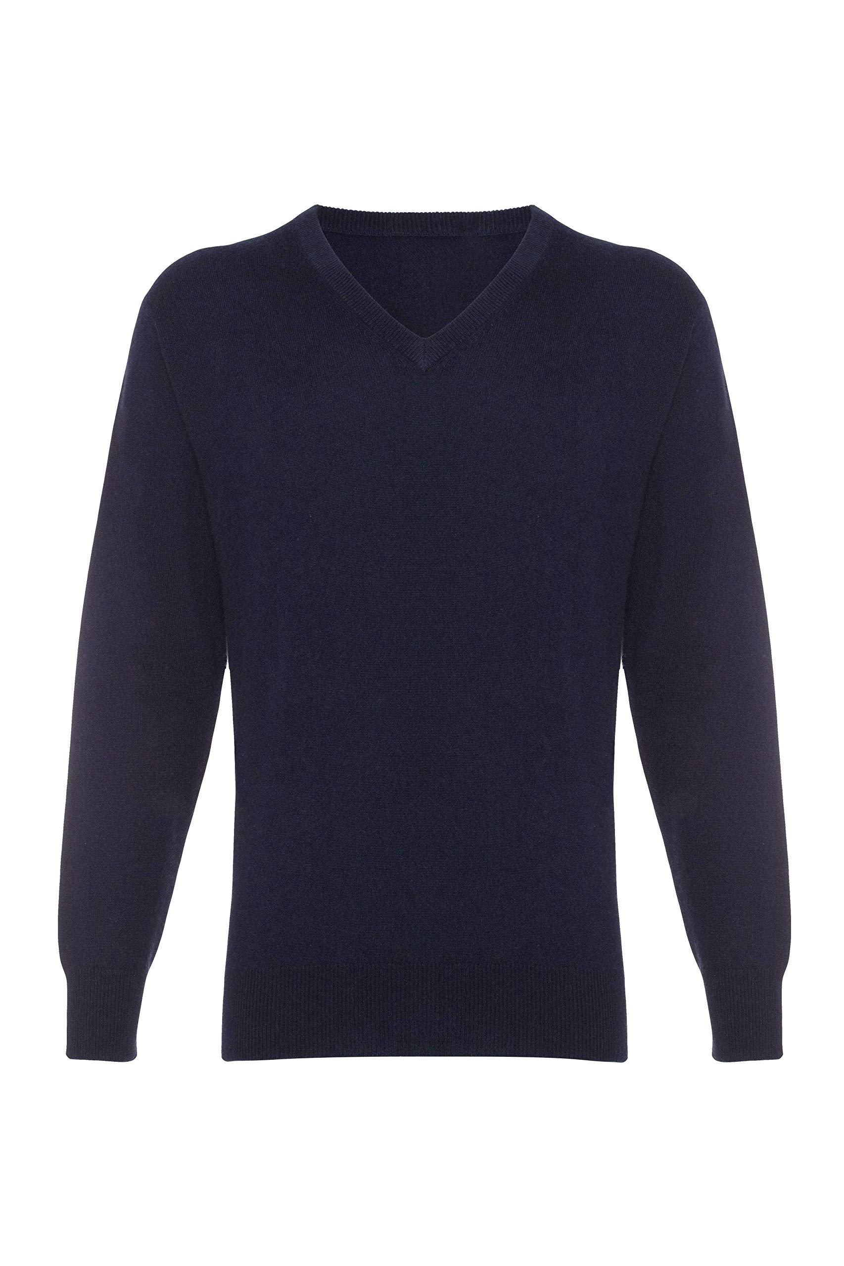 Lona Scott Men's Cashmere V Neck Jumper Navy L