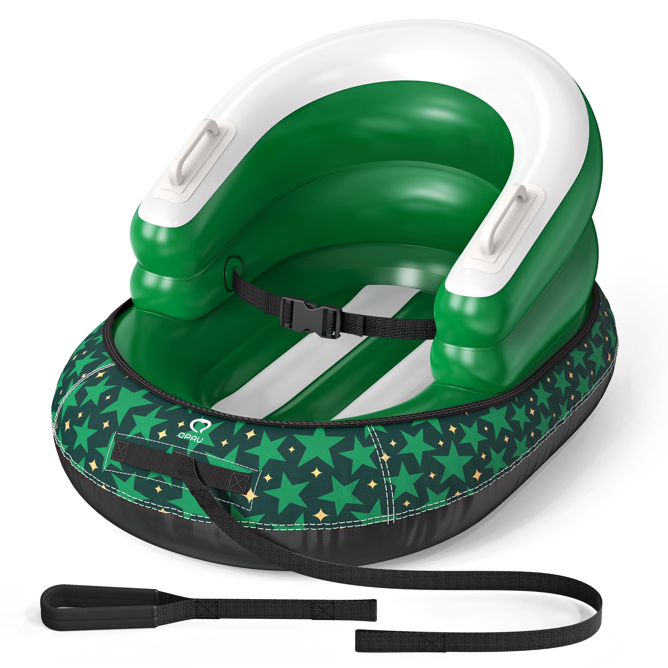 QPAU Trineo Inflable para Bebés y Niños - Air Sleigh de Invierno con Funda de Lona, Correa de Remolque, Asas y Protección 3 Lados