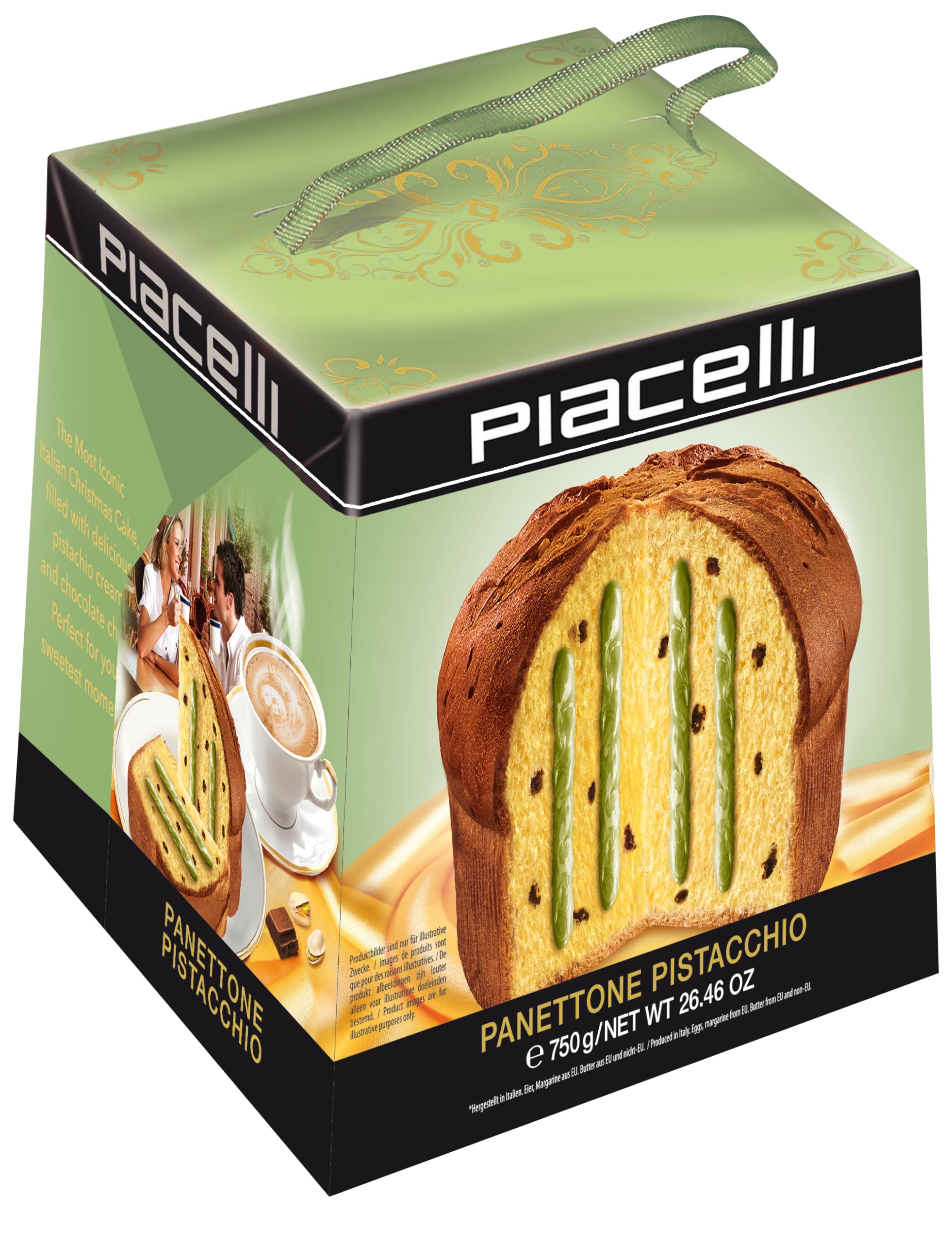 Hefekuchen Panettone Choco Chips Pistazie 750g