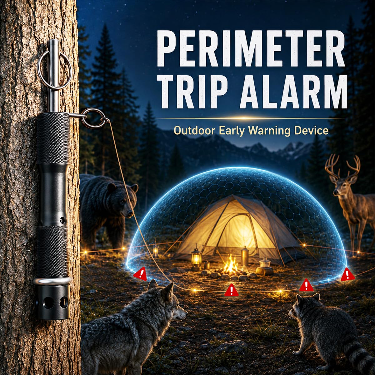 Lot de 4 alarmes portables 209 Primer pour voyage de camping