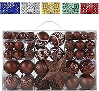 Vista 10 de Juego de 101 adornos de bolas de Navidad, juego de lujo para decoración de árbol de Navidad y cuerda para colgar, bolas de Navidad de Emopeak – Mini
