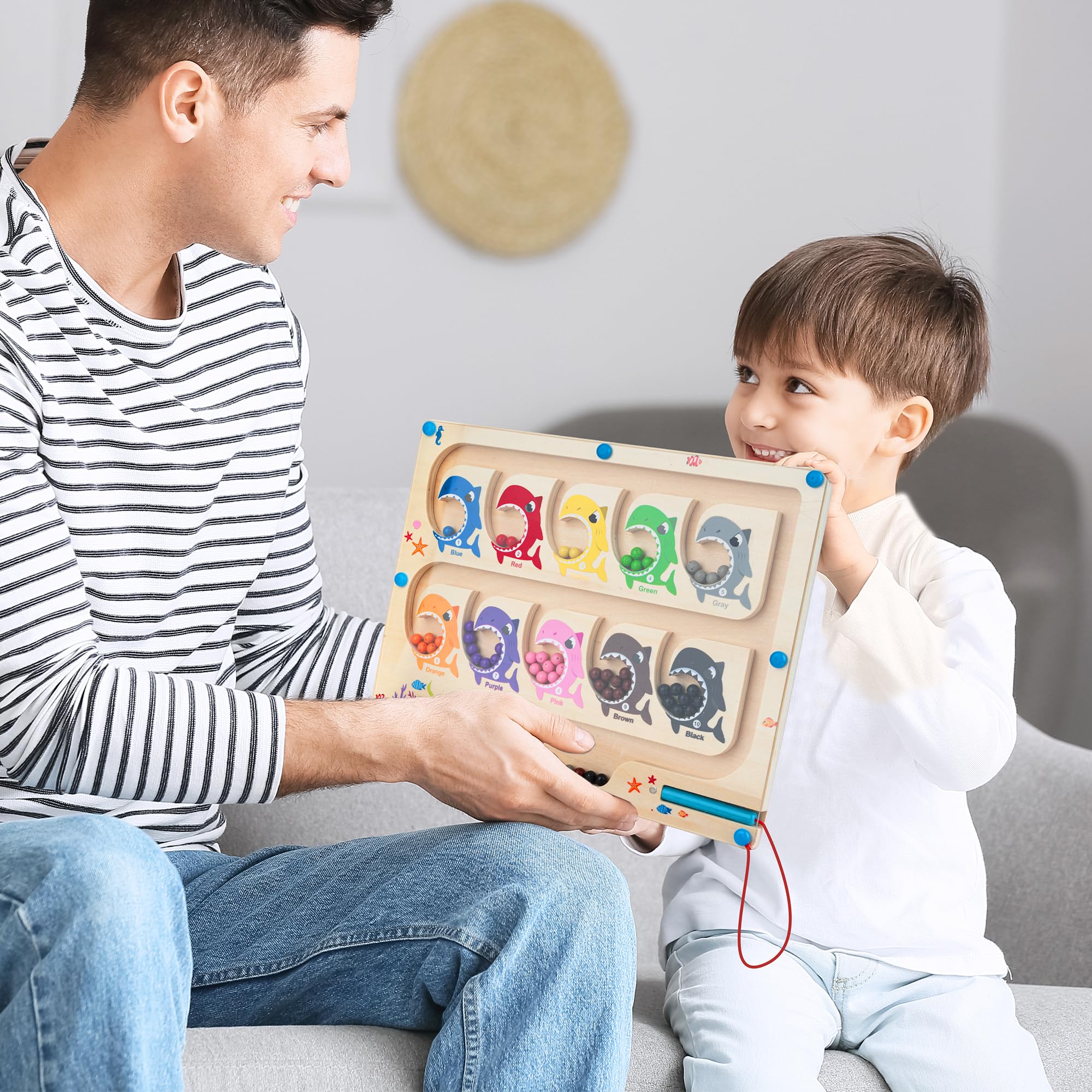 Labirinto Magnetico di Numeri Colore Giocattoli Montessori per Bambini Magneti per Ordinare i Colori Giocattoli Educativi in Legno Giochi di Conteggio e Abbinamenti per Ragazzi Ragazze 3 4 5 6 7 Anni