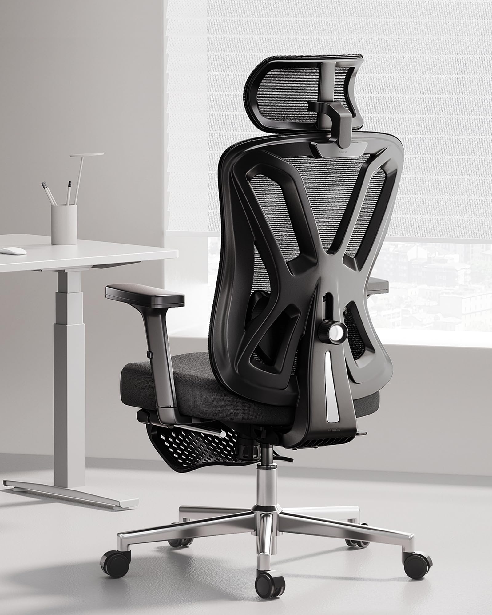 Sedia Ergonomic A Gambe Incrociate Con Ruote – Altezza Regolabile – Supporto Lombare – Per Ufficio, Meditazione, ADHD E Yoga