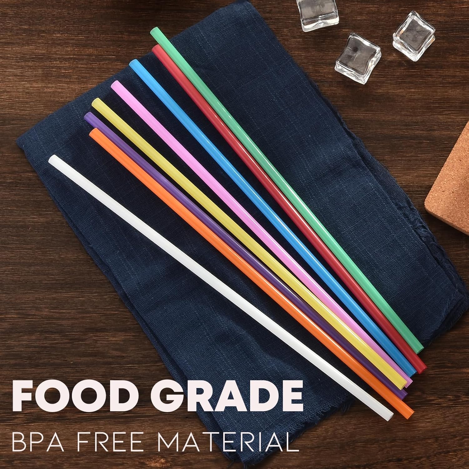 ALINK 100 Pcs Long Disposable Straws for Stanley 40 oz 30 oz Tumbler, 12 inch Colorful Plastic Straws for Stanley, Owala, Yeti 40 OZ 30 OZ Cup, Individually Wrapped - Image 9