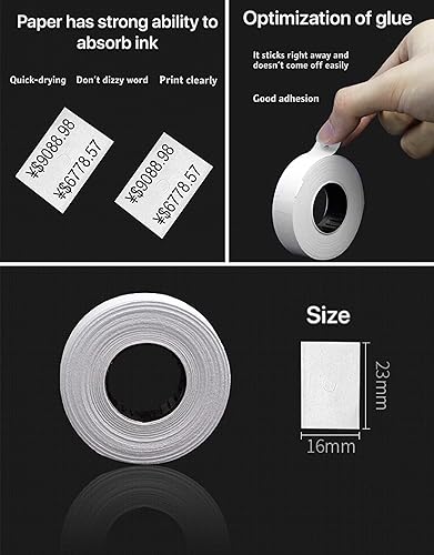 Miniatura 4 de SXYL MX-6600 10 dígitos 2 líneas etiqueta precio pistola etiquetadora con 3 rollos doble línea precio etiqueta papel para oficina tienda minorista