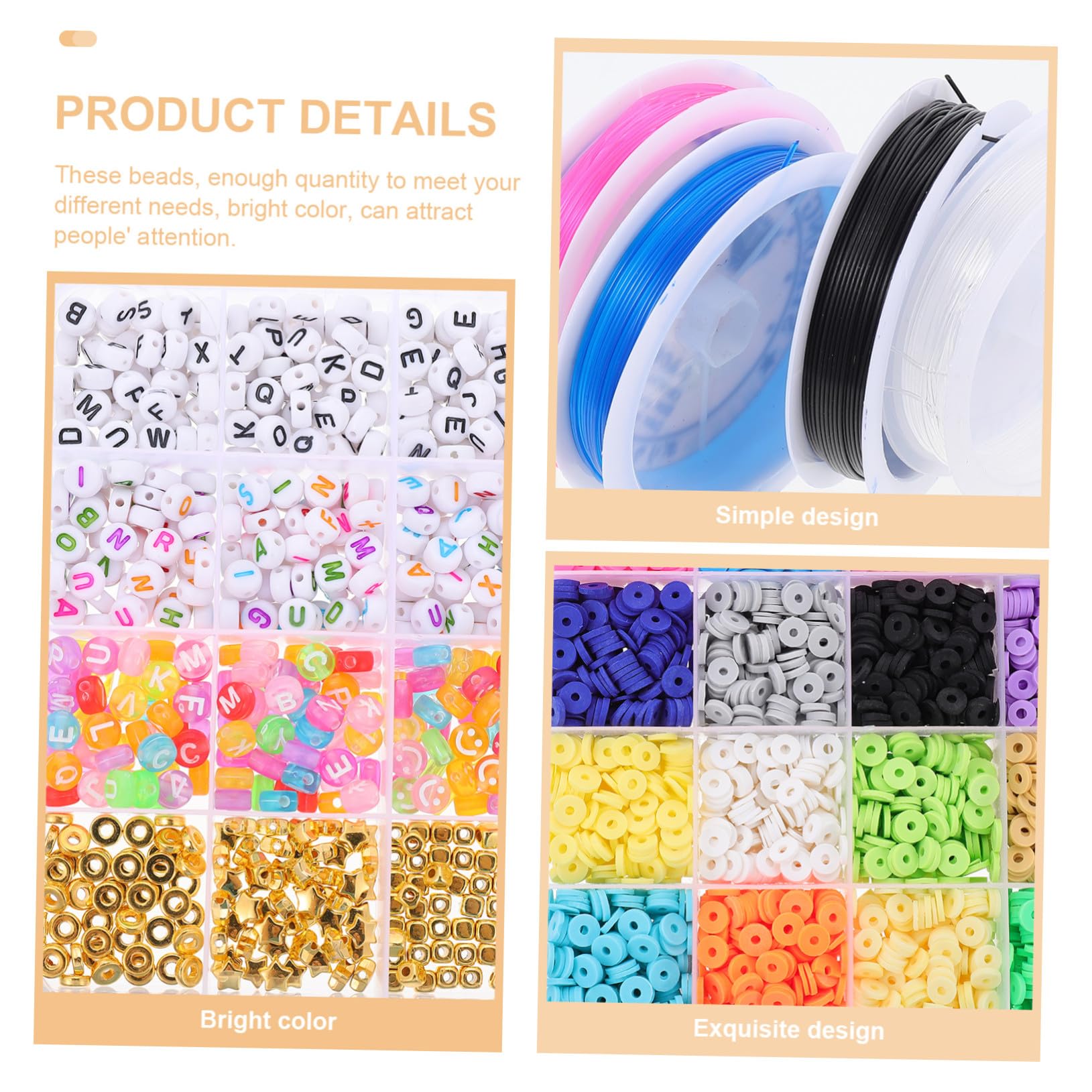 Colori Perline Plastiche per Braccialetti e Collane Fai da Te Materiale Perline Bigiotteria Kit Creativo per Gioielli Boho e Catene Occhiali