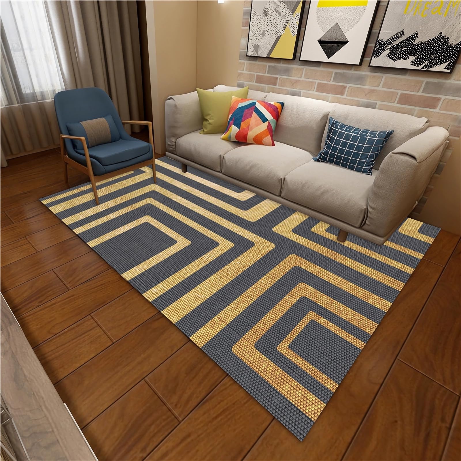 Tapis cuisine antidérapant gris jaune pour sécuriser vos sols