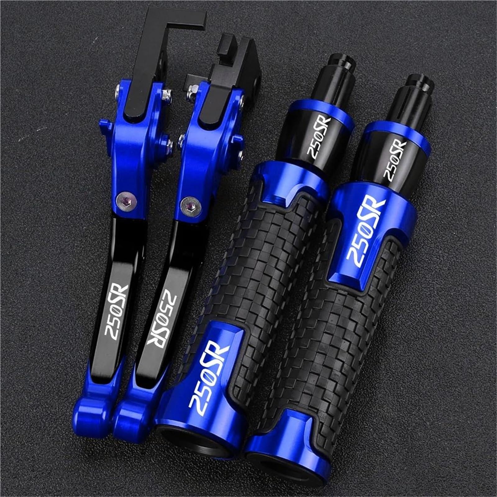 GQUIKGW Replace Motorcycle Extendable Brake Clutch Levers Handlebar Handle Grips Ends Caps for CFMOTO 250SR 250 SR 2017-2025(Blue 1)