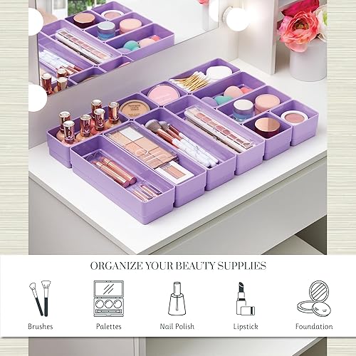 Miniatura 3 de STORi SimpleSort - Juego de organizador de cajones apilables de 12 piezas  Bandejas de varios tamaños  Pequeños cubos de almacenamiento de