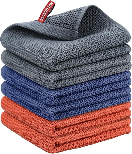 Nialnant Toalla de cocina 100% algodón, suave, absorbente, de secado rápido, paños de cocina para secar platos, trapos de limpieza, varios colores