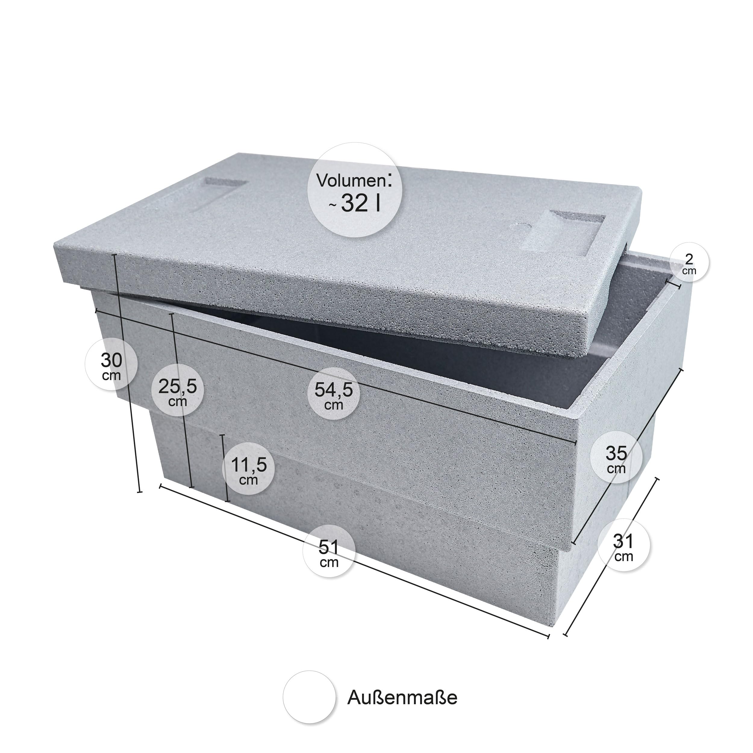 Styroporbox / Kühlbox / Thermobox – 58,5 X 44 X 27 Cm, Wandstärke 2,5 Cm, Gebraucht