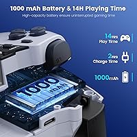 Vista 6 de Phone Controller for iPhone/Android/Switch 1/2/OLED/iPad Mini With Hall Joystick, Wireless LED Mobile Gaming Controller for iOS Support PS Remote