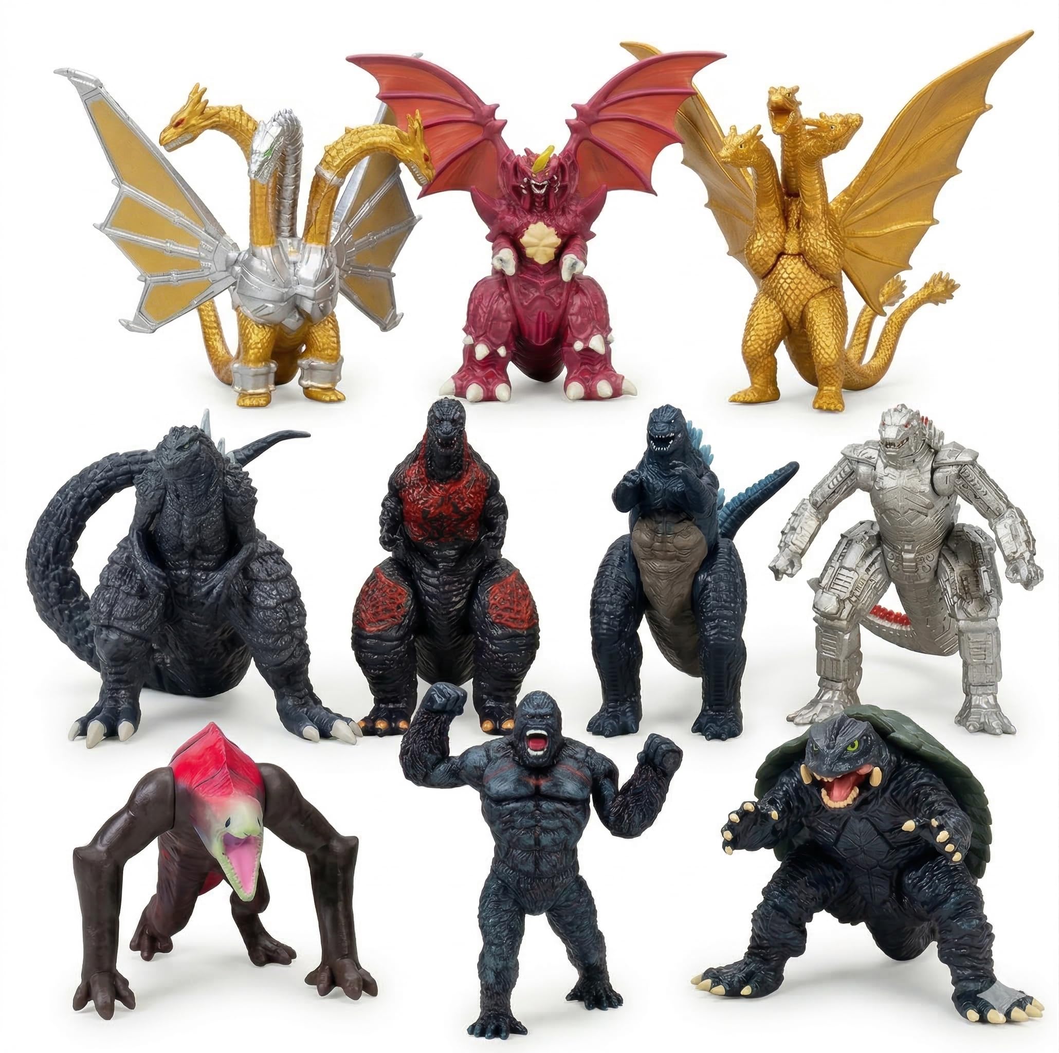 JAYKENIXO 10pcs New Dragon Action Figures King of The Monsters