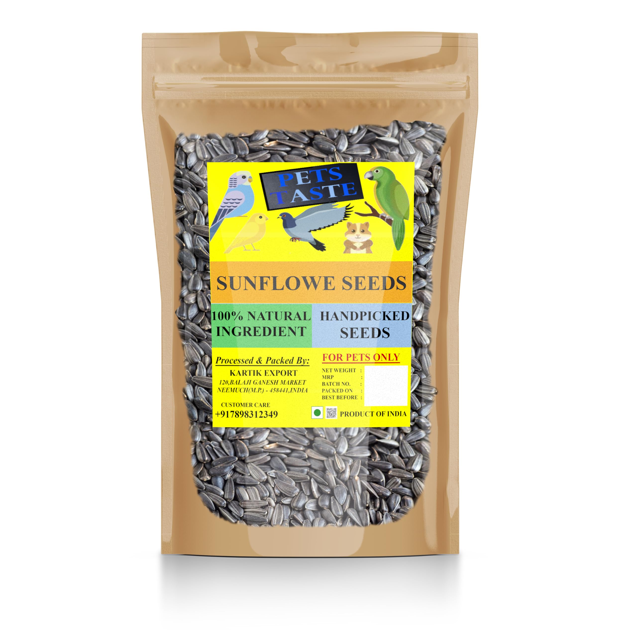 PETS TASTE Seeds Sun Flower Seeds for Bird Food of All Life Stages - Sunflower Seed, 5 KG-picture-24