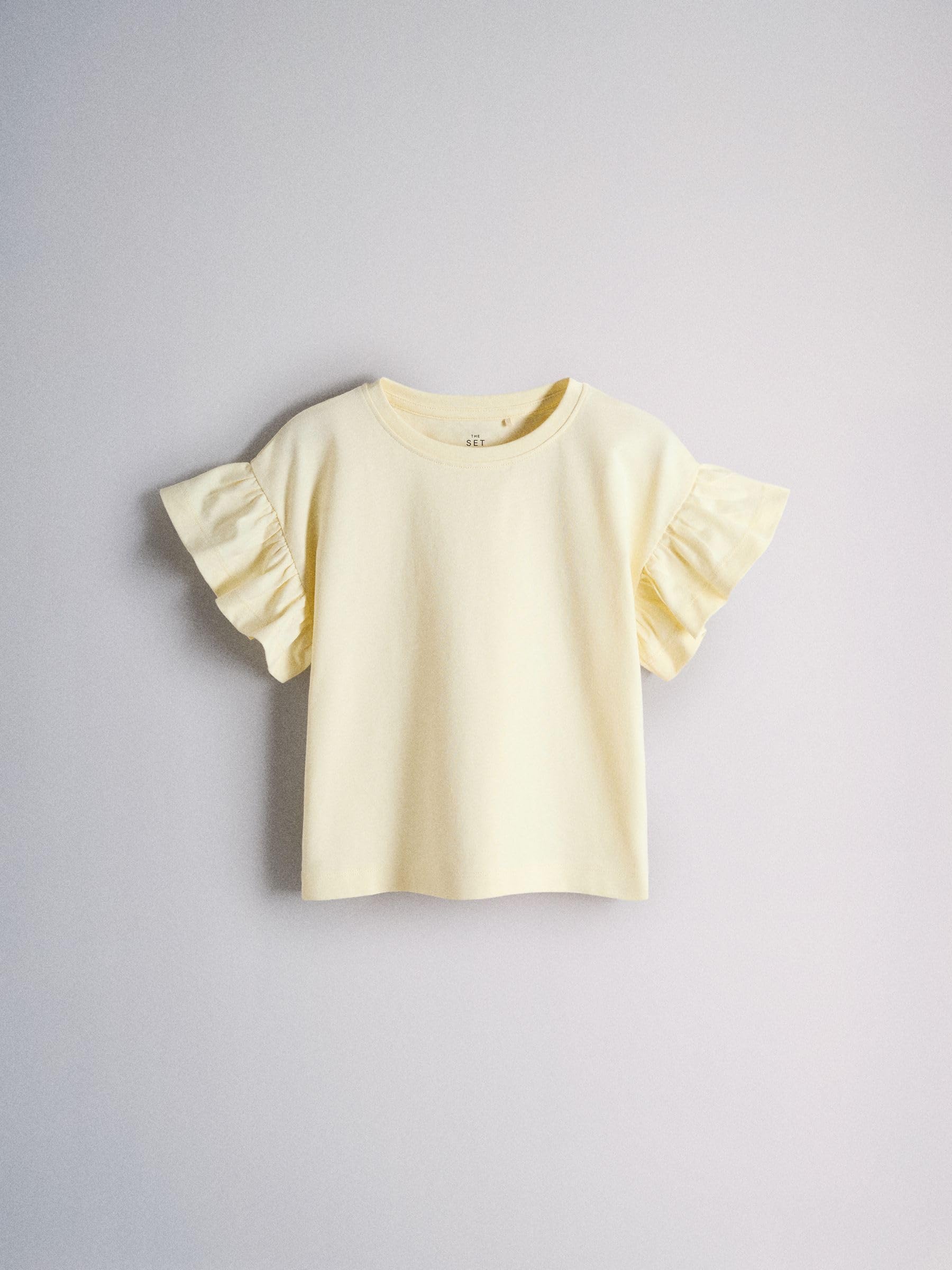 THE SET Ragazza Confezione da 5 Pigiami con t-Shirt con Maniche a Volant e Shorts in Jersey di Cotone