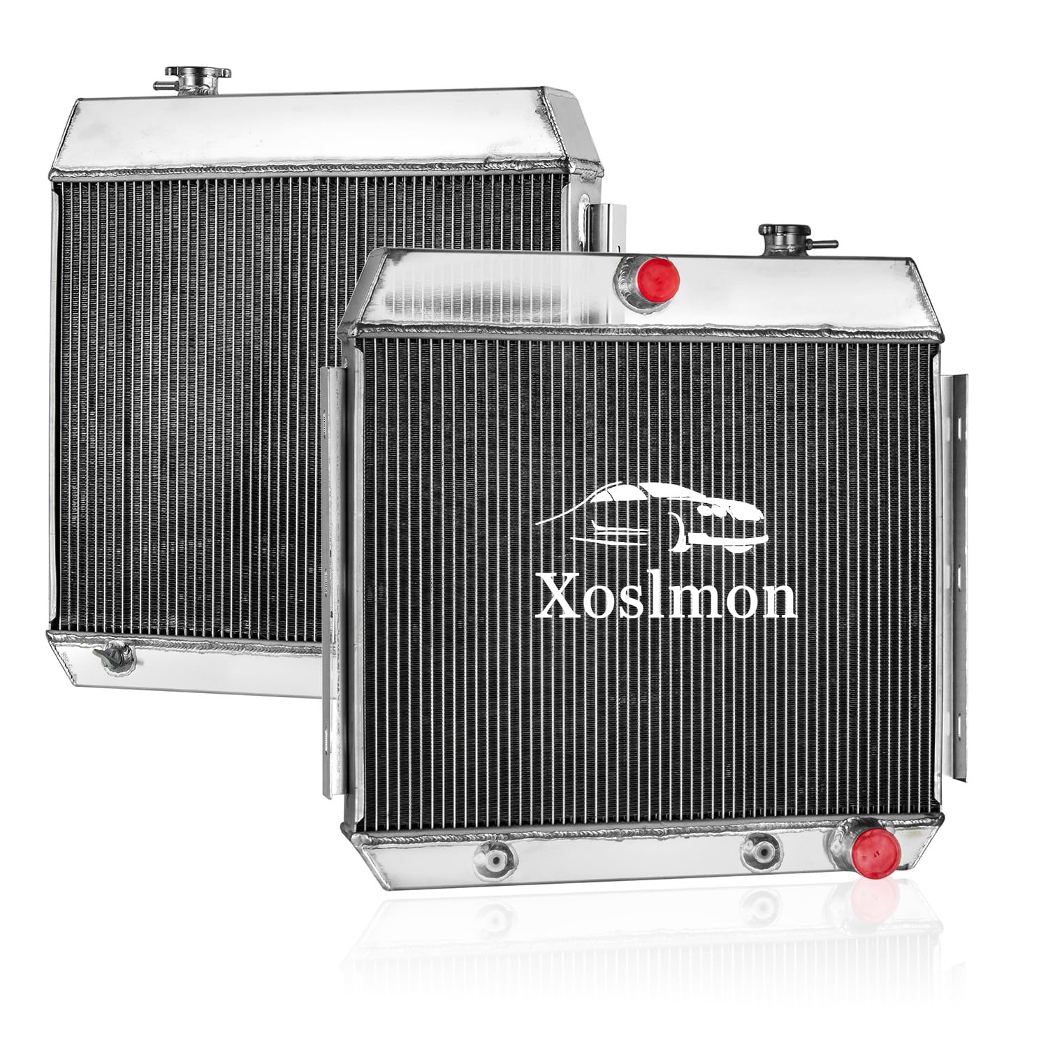 Xoslmon 4 Row Aluminum Radiator For 1955-1957 Chevy Bel Air One-Fifty Series Two-Ten Series 3.8L I6 GAS Radiators 1956 55 56 57