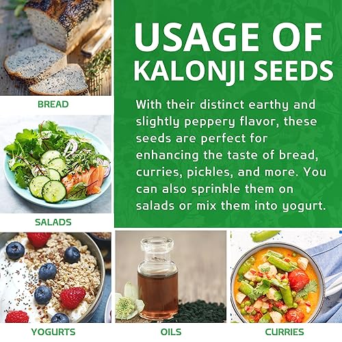 Miniatura 4 de Jiva, Kalonji orgánico USDA (semilla negra, neguilla, comino negro); 7 oz