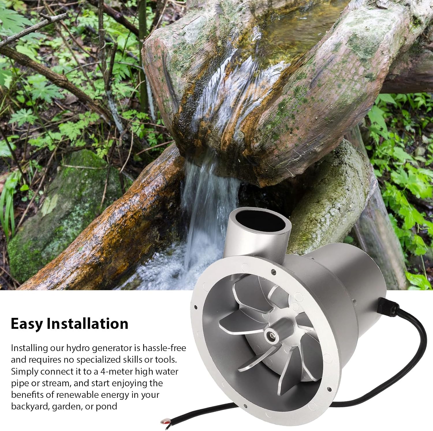 Hydro Generator, Permanent Magnet Water Turbine Generator, Magnet Brushless Motor, 12V Battery Charging Hydroelectric Generator (100W)