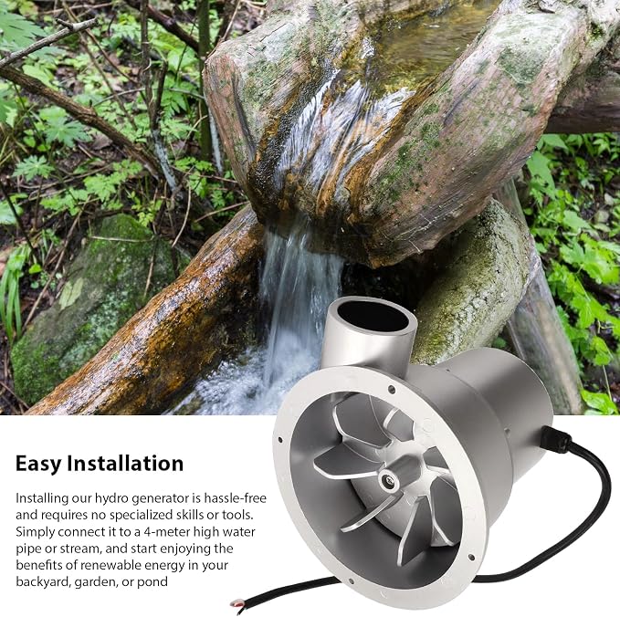 Generador hidroeléctrico, turbina de agua con imán permanente, motor sin escobillas, generador hidroeléctrico para carga de baterías de 12 V (100 W) miniatura 2