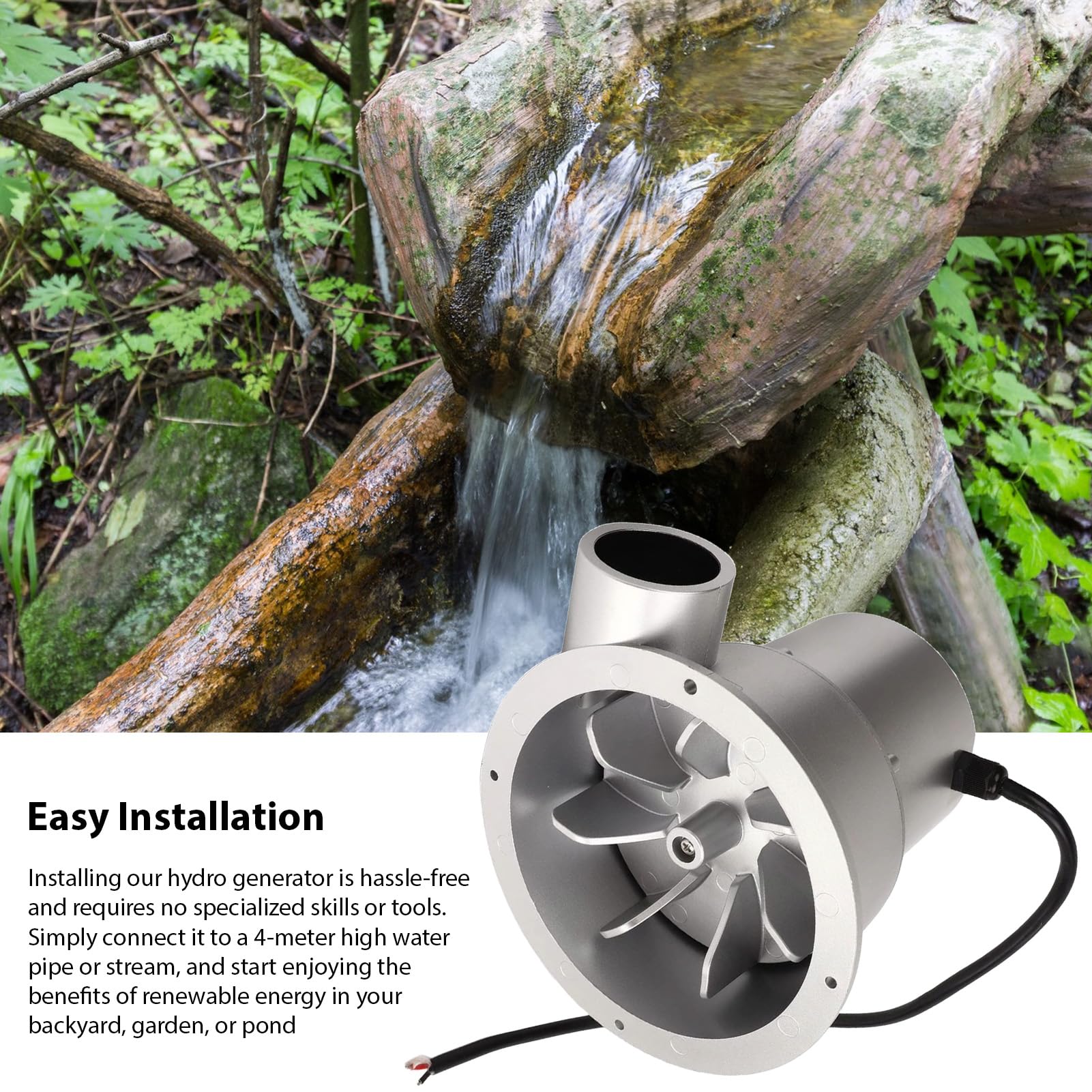 Micro-générateur Hydroélectrique à Turbine – 12V/24V, Moteur Sans Balais – Pour Petit Ruisseau Ou Tuyau D'eau
