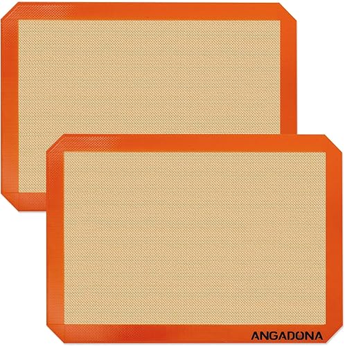 Juego de sábanas de silicona para hornear, fácil de limpiar y antiadherente, de grado alimenticio, reutilizable, 2 medias hojas de silicona para