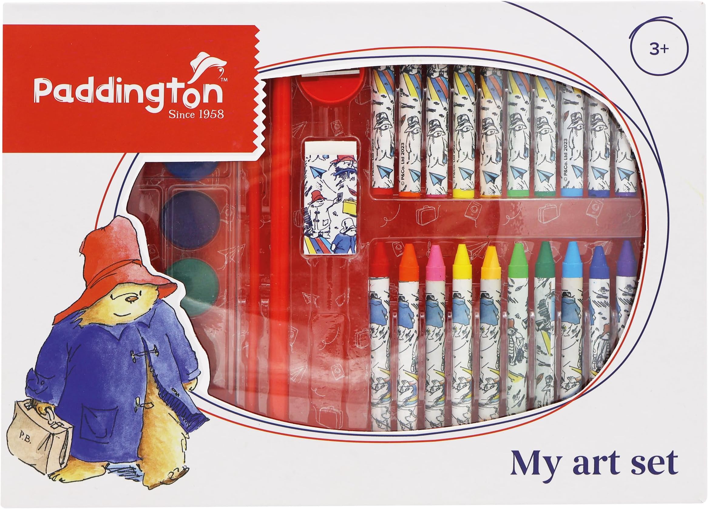 Robert Frederick Paddington Children's 42 Piece Art Set For Ages 3 to 8 Years - Includes Paints and Crayons, 1 count (Pack of 1)